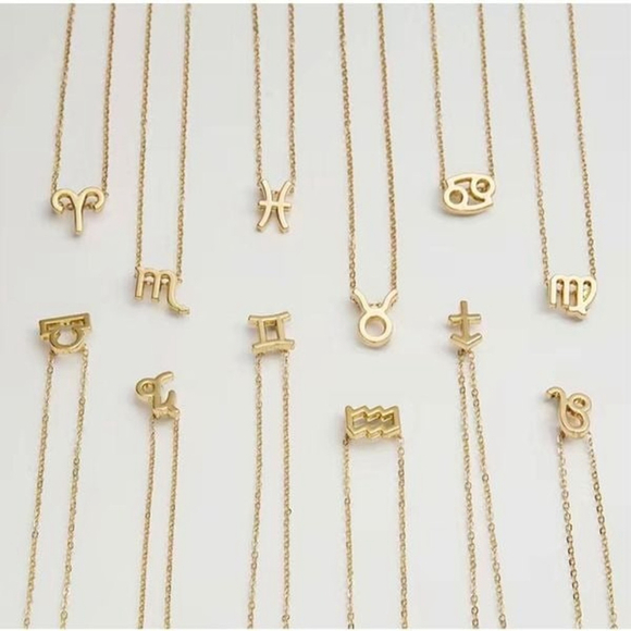 New Gold Astrology Constellation Necklace Aquarius - Picture 3 of 4